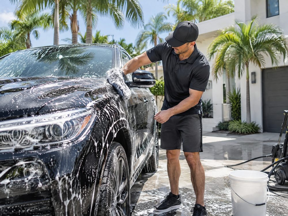 Mobile Car Detailing pro at work